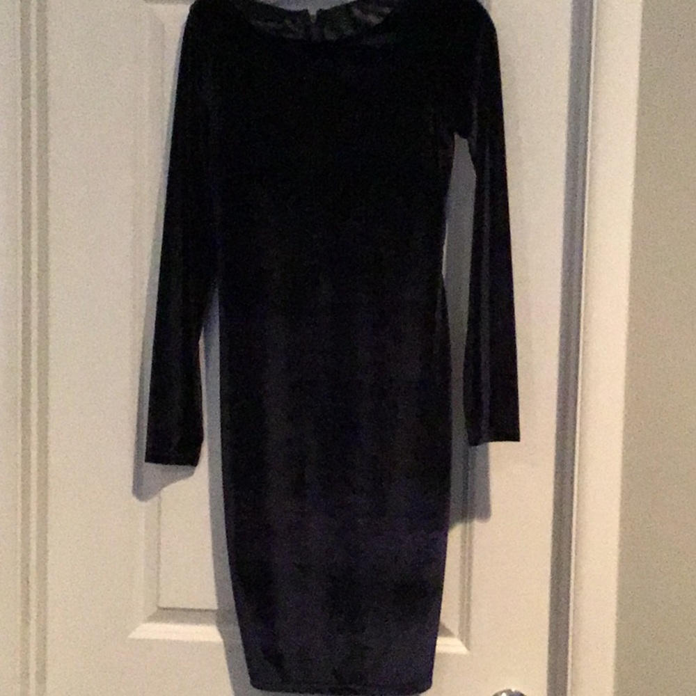 Alice & Olivia navy velvet dress